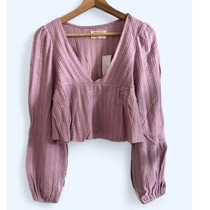 Urban outfitters Lilac Cropped Long Sleeve Top
